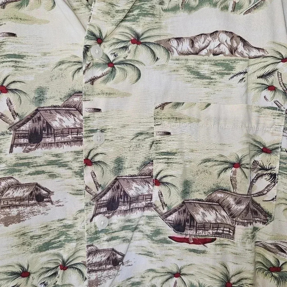 GAP Hawaiian Shirt L | Palm Tree Print Summer Button Down - Picture 11 of 13